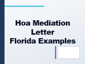 Florida Hoa Mediation Letter Templates