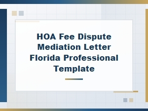 Florida Hoa Fee Dispute Mediation Letter Template