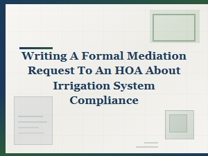 Formal Hoa Mediation Request for Irrigation Compliance