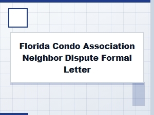 Letter for Florida Condo Dispute Mediation